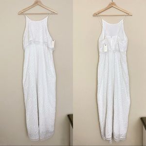 Anthropologie Madilyn Embroidered Maxi White Dress